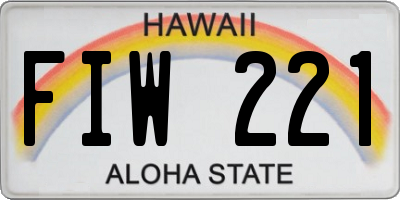 HI license plate FIW221