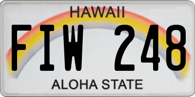 HI license plate FIW248