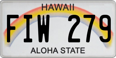 HI license plate FIW279