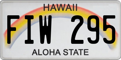 HI license plate FIW295