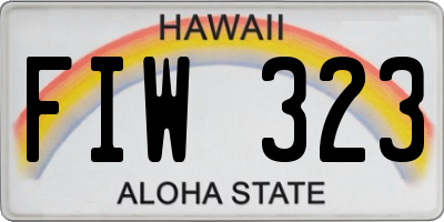 HI license plate FIW323