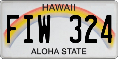 HI license plate FIW324