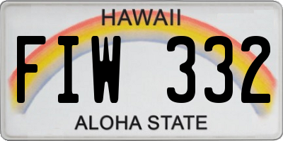 HI license plate FIW332