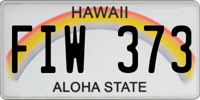 HI license plate FIW373