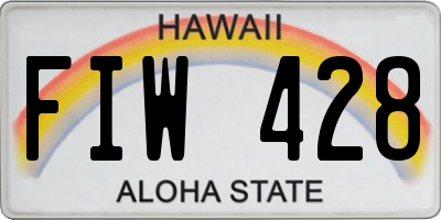 HI license plate FIW428