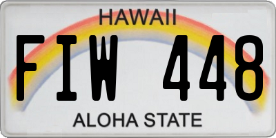 HI license plate FIW448