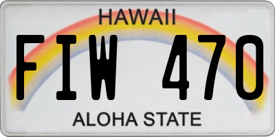 HI license plate FIW470
