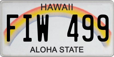 HI license plate FIW499