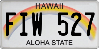 HI license plate FIW527
