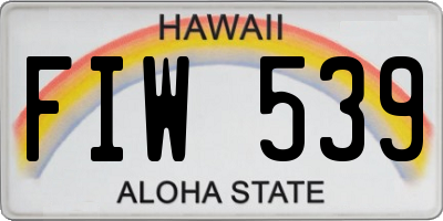 HI license plate FIW539