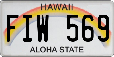 HI license plate FIW569