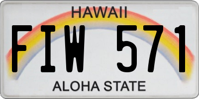 HI license plate FIW571