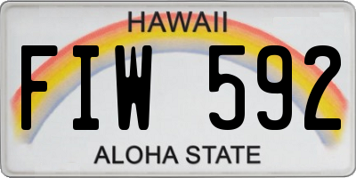 HI license plate FIW592