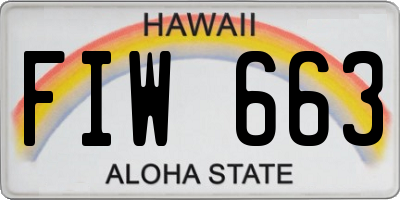 HI license plate FIW663
