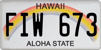 HI license plate FIW673