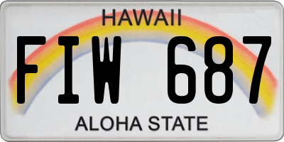 HI license plate FIW687