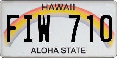 HI license plate FIW710