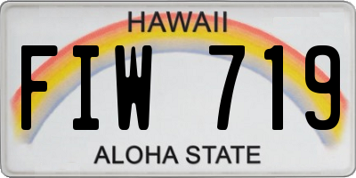 HI license plate FIW719