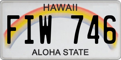 HI license plate FIW746