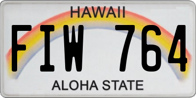 HI license plate FIW764