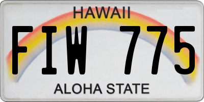 HI license plate FIW775