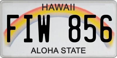 HI license plate FIW856