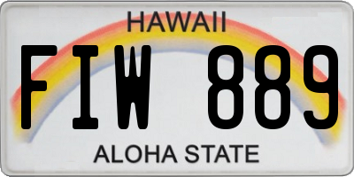 HI license plate FIW889