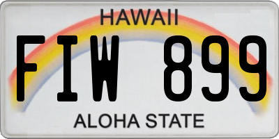 HI license plate FIW899