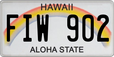 HI license plate FIW902