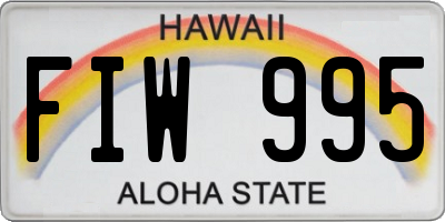 HI license plate FIW995