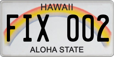 HI license plate FIX002