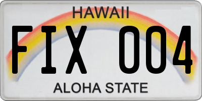 HI license plate FIX004