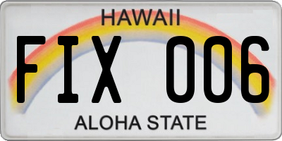 HI license plate FIX006