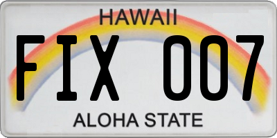 HI license plate FIX007