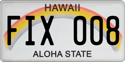 HI license plate FIX008