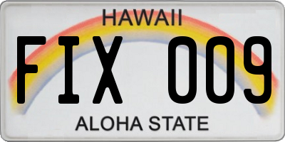 HI license plate FIX009