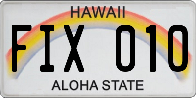 HI license plate FIX010