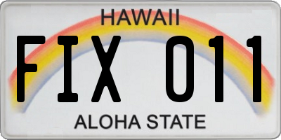 HI license plate FIX011