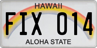HI license plate FIX014