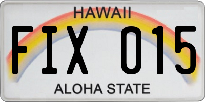 HI license plate FIX015