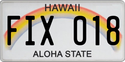 HI license plate FIX018