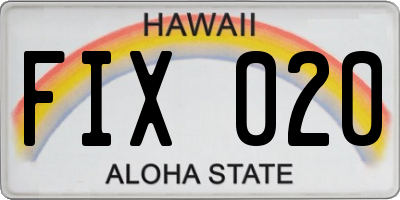 HI license plate FIX020
