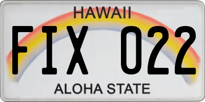 HI license plate FIX022