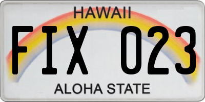 HI license plate FIX023