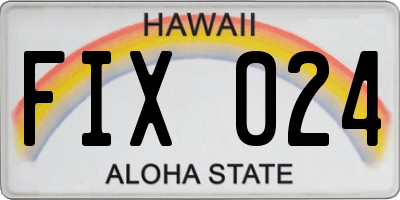 HI license plate FIX024