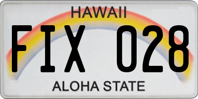 HI license plate FIX028