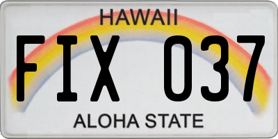 HI license plate FIX037