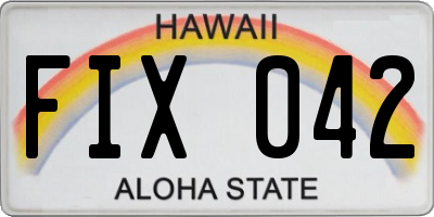 HI license plate FIX042