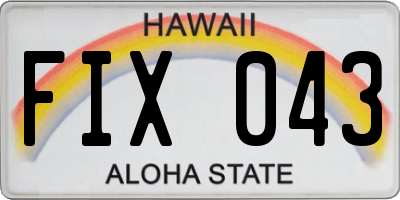 HI license plate FIX043