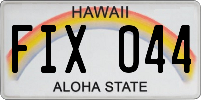 HI license plate FIX044